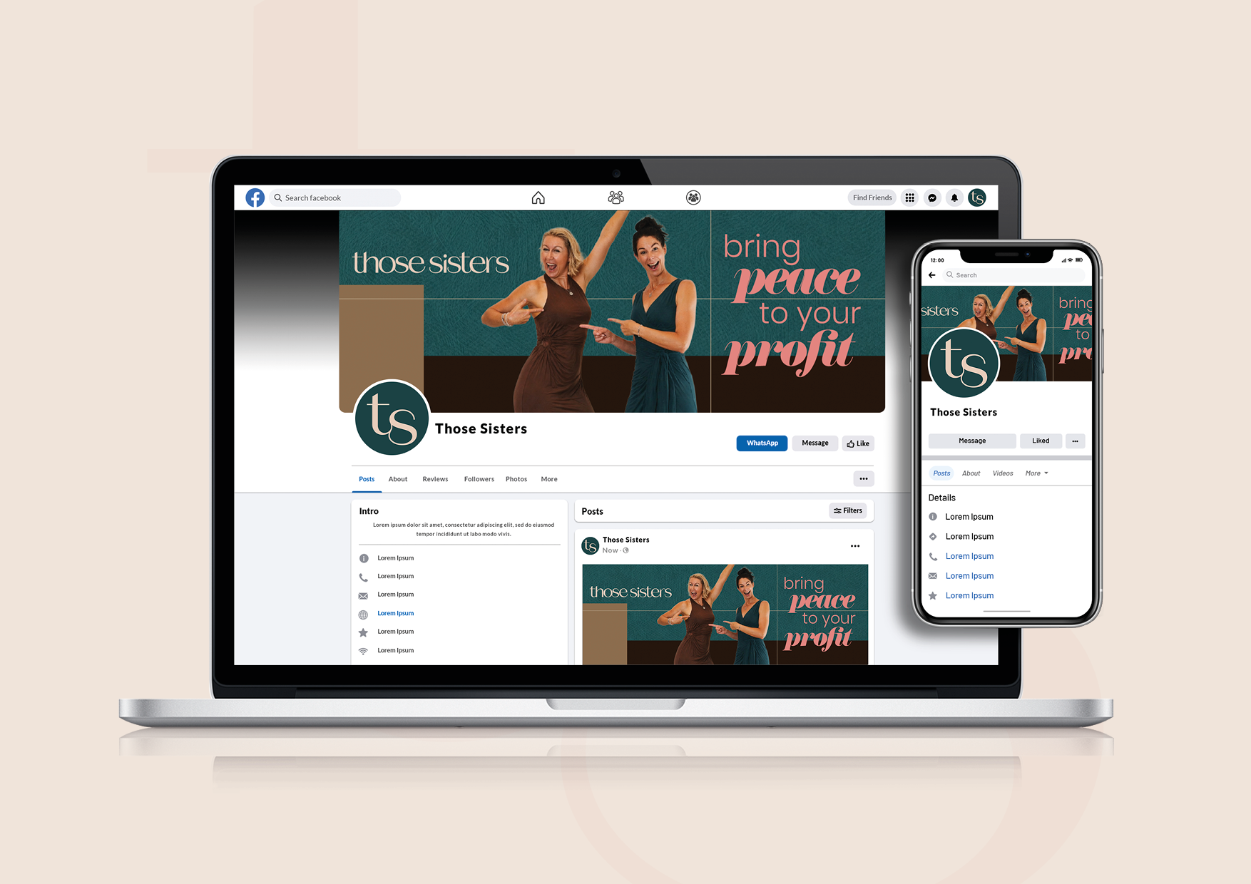 Those Sisters completed visual identity system