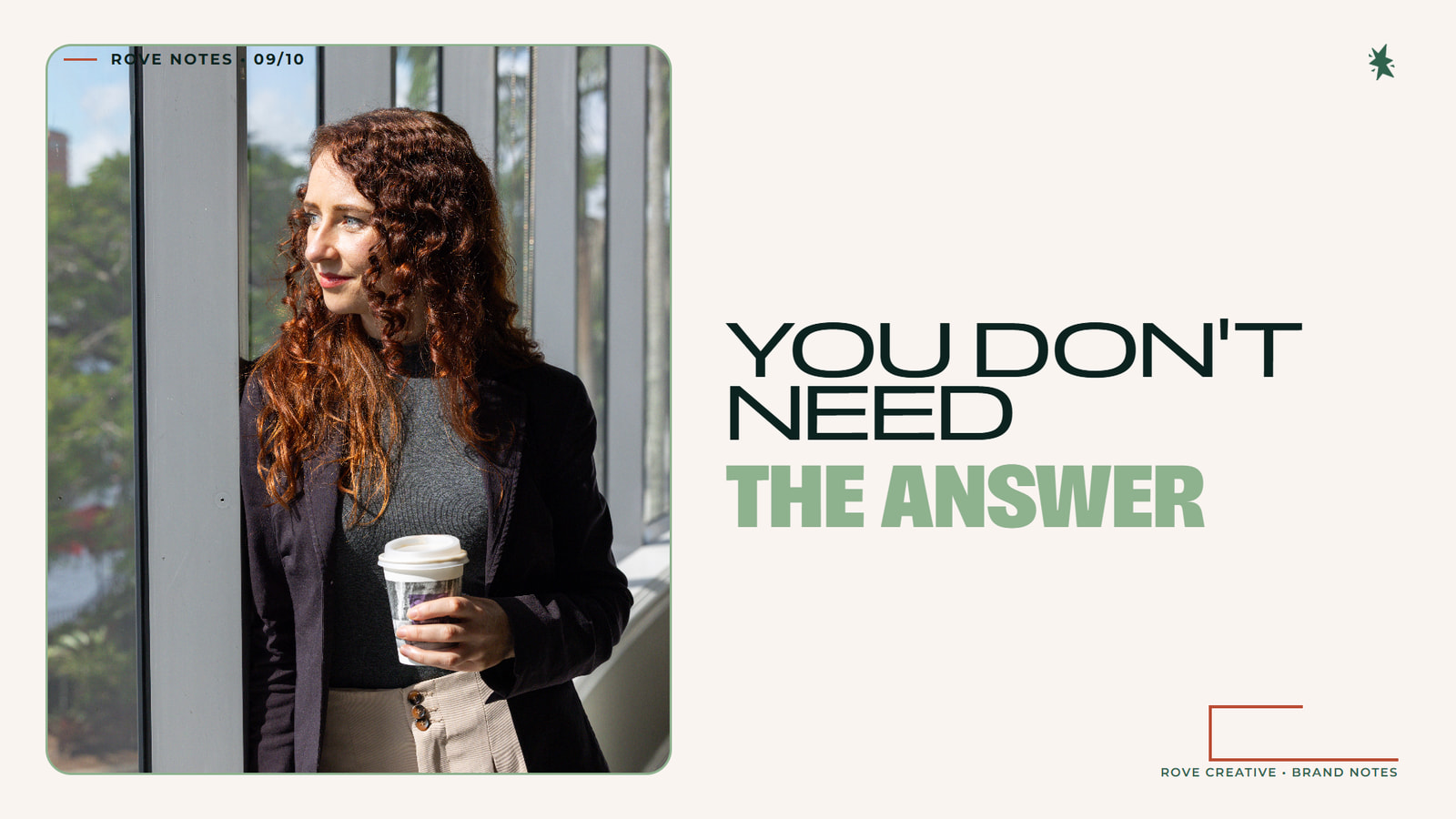 Kate Smith reassuring a business owner that they do not need a finished creative vision before starting a rebrand