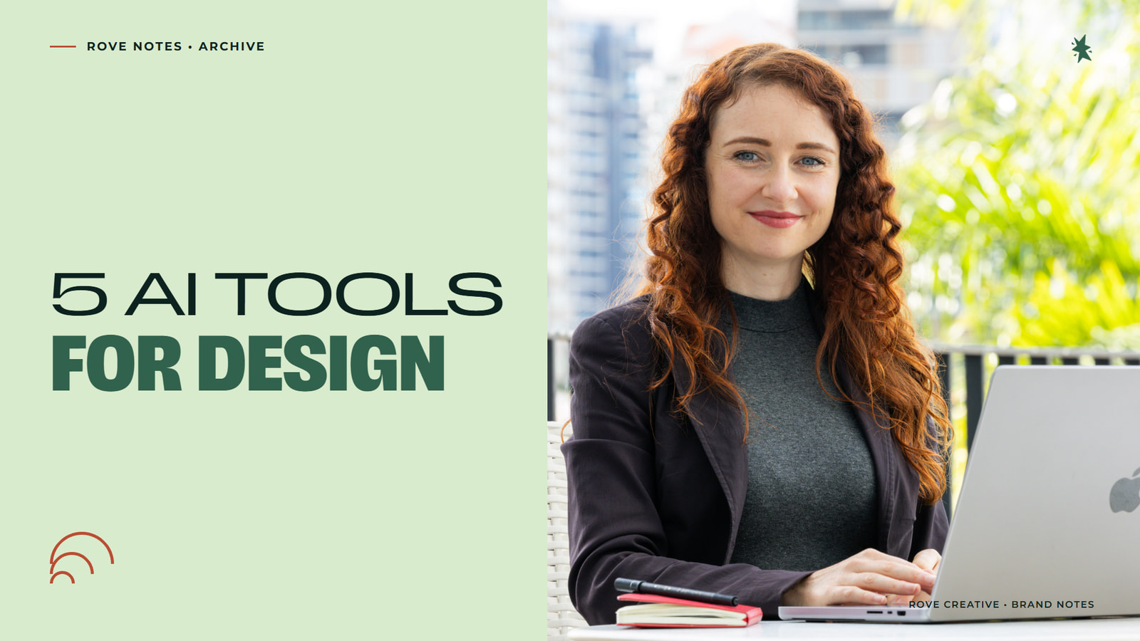 Kate Smith at her laptop with the headline 5 AI tools for design